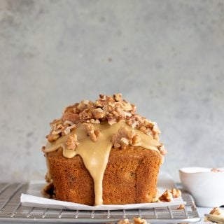 Coffee glazed walnut loaf bread