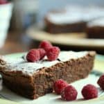 CHOCOLATE ALMOND TORTE WITH RASPBERRIES