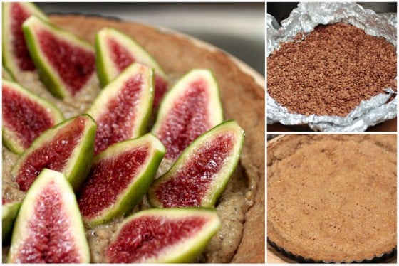 Fig walnut tart process shots, a collage.
