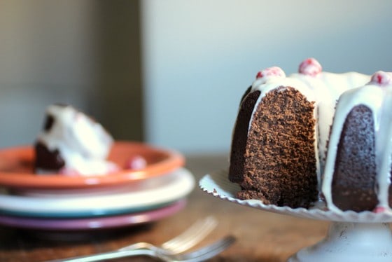 raspberry wine chocolate bundt cake