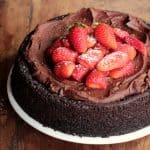 VEGAN CHOCOLATE STRAWBERRY MOUSSE CAKE
