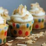 Coconut Cupcakes with Passion Fruit Curd