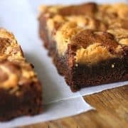 Fudgy peanut butter brownies