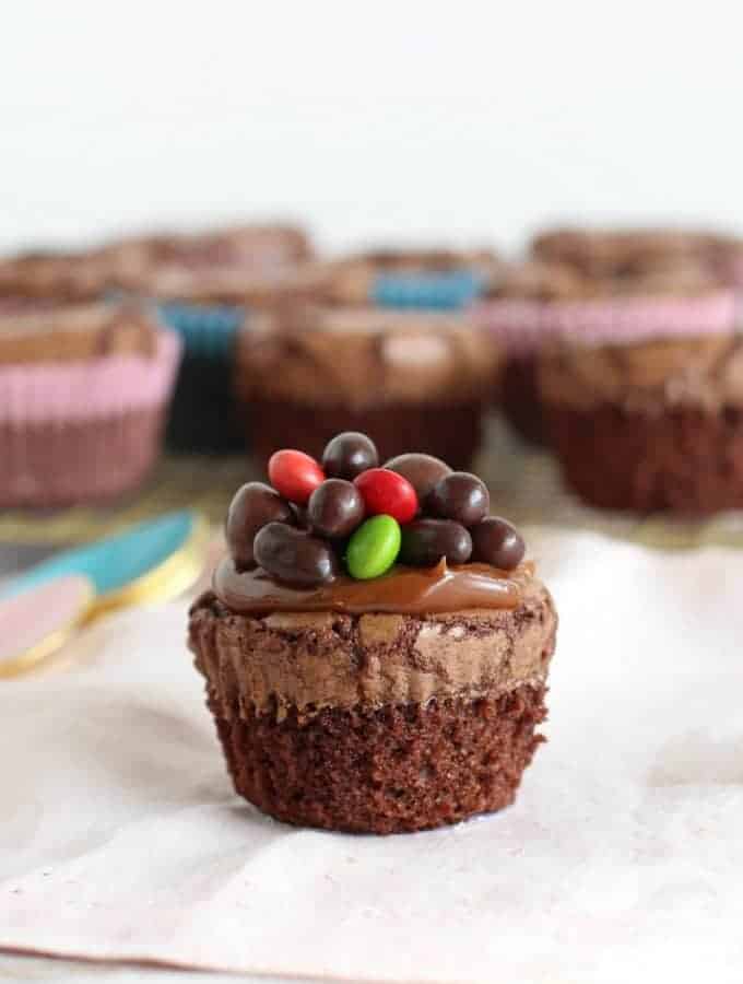 Fudgy one bowl brownie muffins