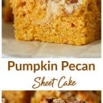 Pumpkin sheet cake Collage with text