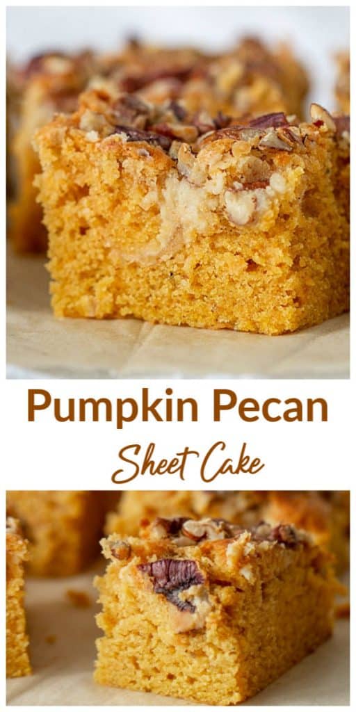 Pumpkin sheet cake Collage with text