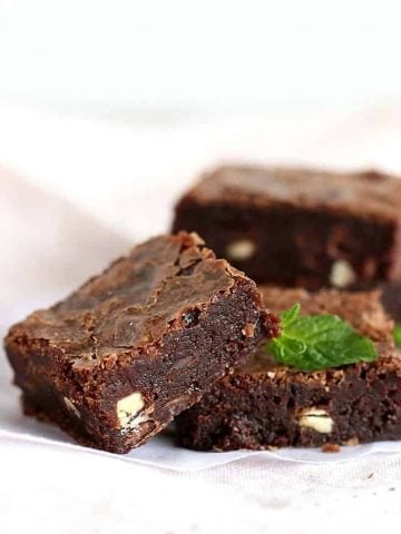 Fudgy chocolate mint brownies