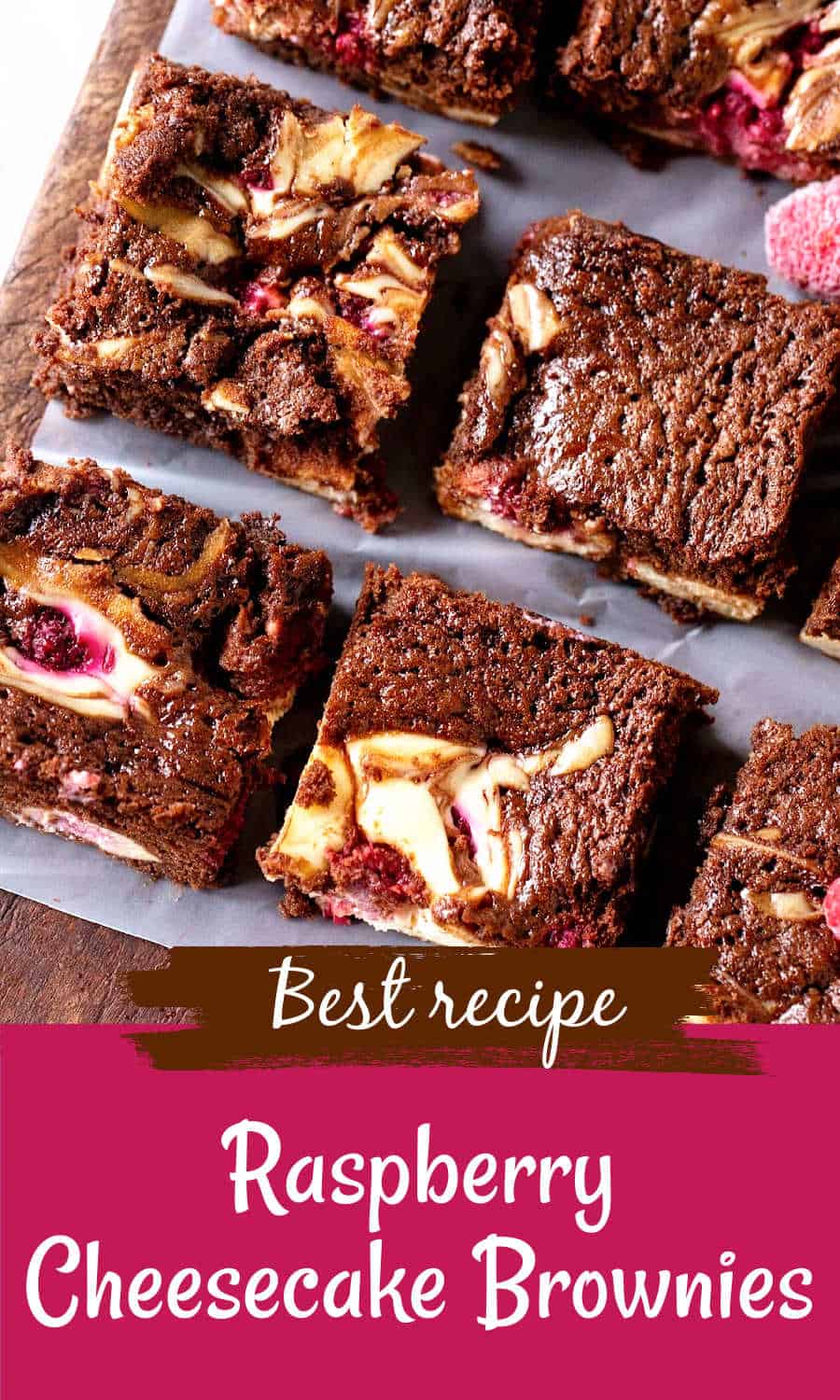 Raspberry Cheesecake Brownies Recipe - Vintage Kitchen Notes