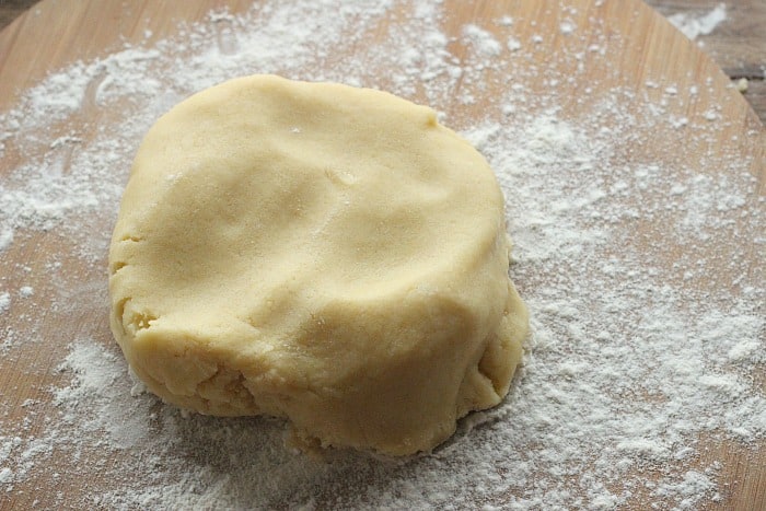 Ricotta pie dough ready to be rolled