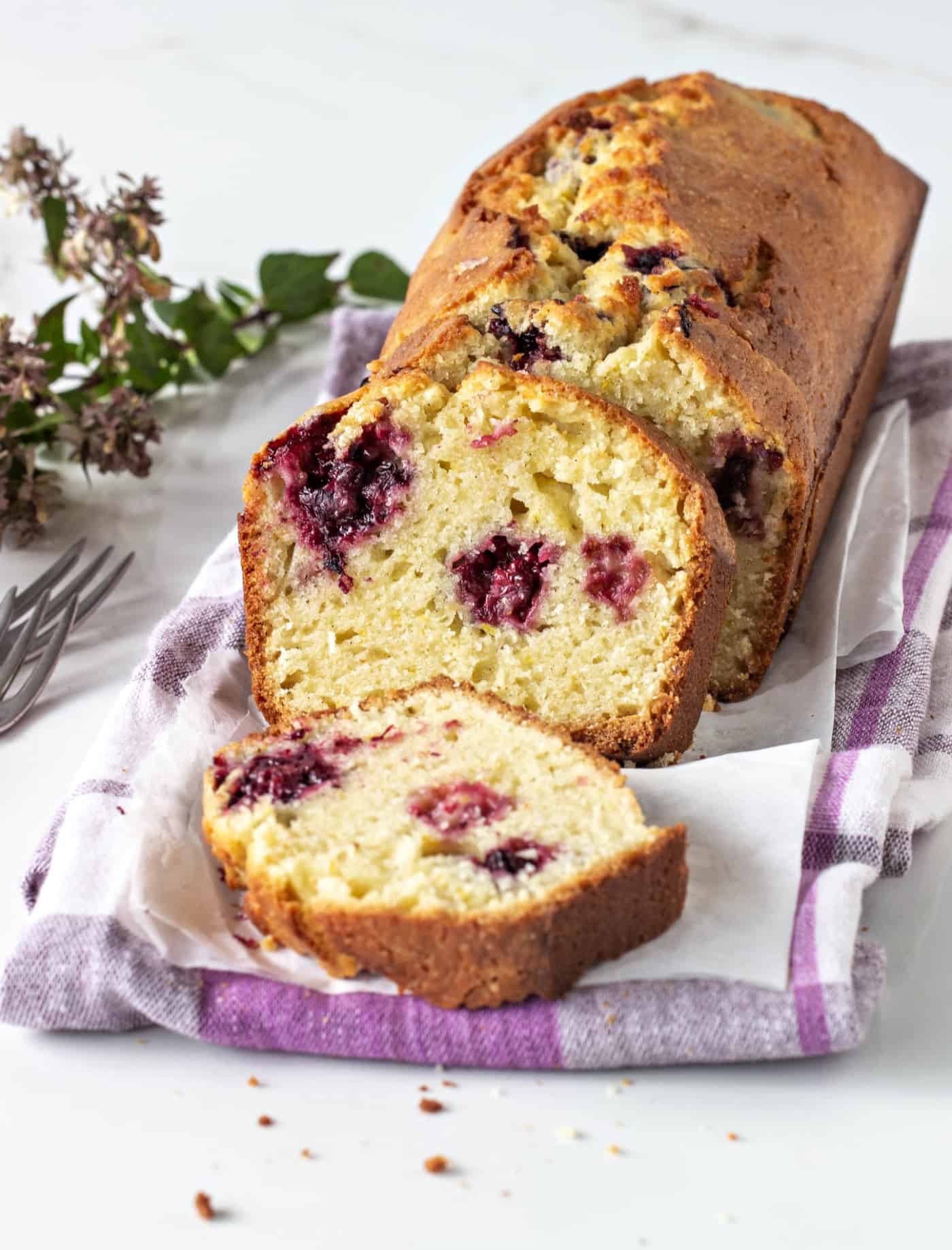 Orange blackberry muffin loaf