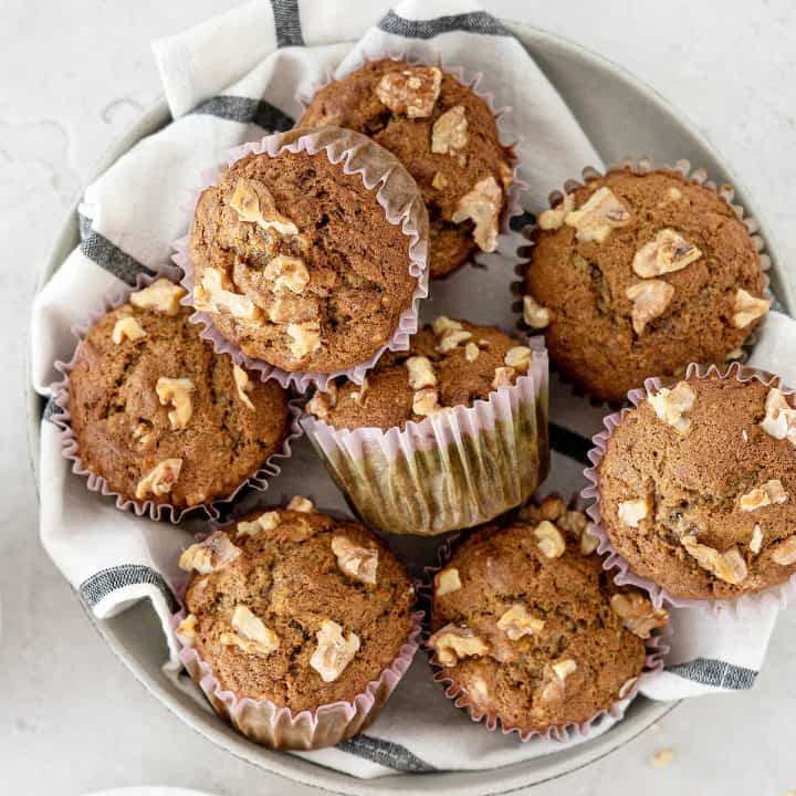 Healthy Banana Nut Muffins - Vintage Kitchen Notes