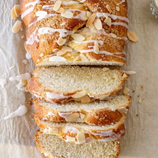 Slices of Glazed Braided Easter Bread
