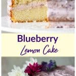 Collage of lemon blueberry cake with text