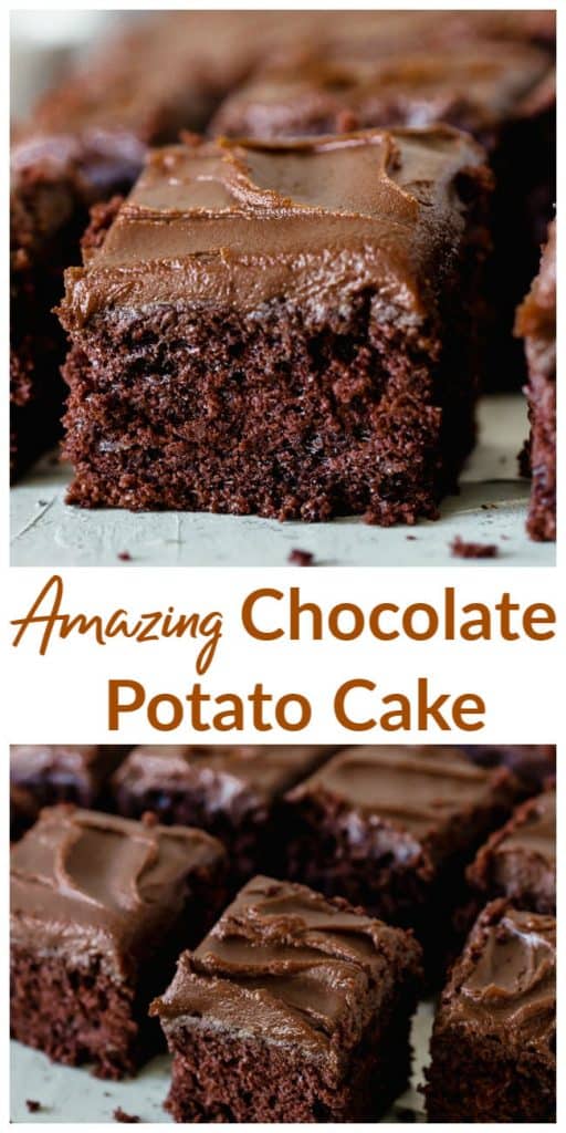Chocolate Potato Cake long pin with text