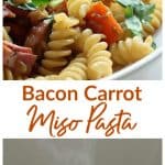 Plates of Miso Pasta, Long pin with text
