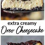 Slices of Oreo Cheesecake, pinterest Collage with text