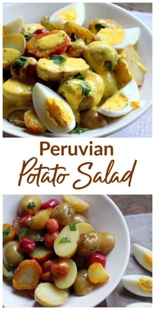 Peruvian potato salad image Collage