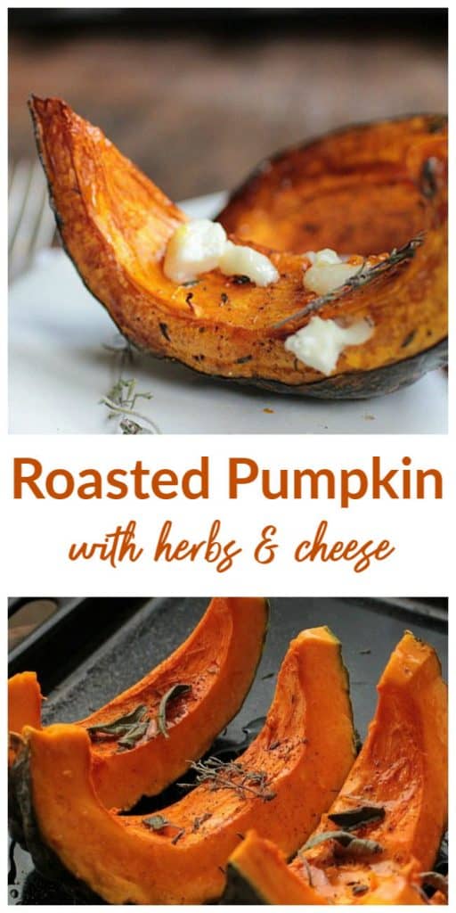 Roasted pumpkin image collage with text