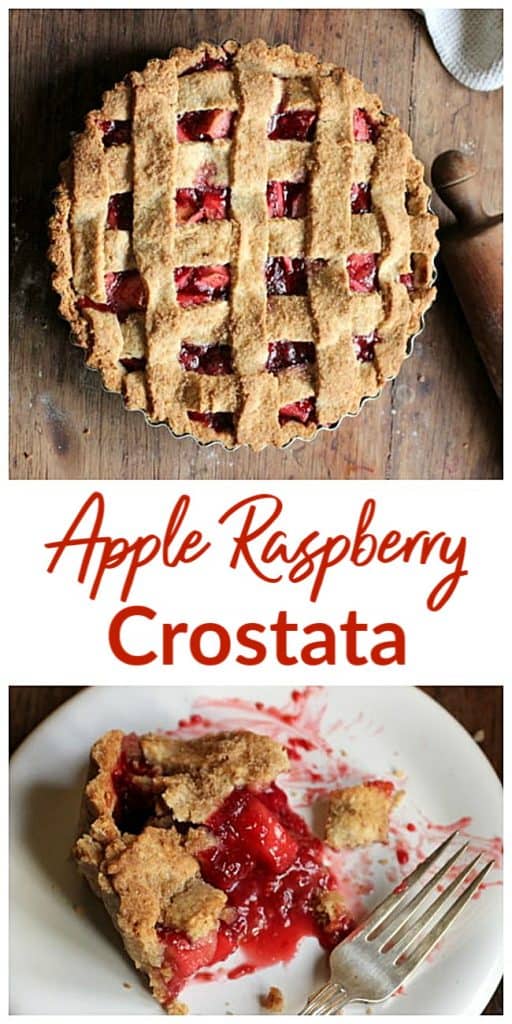 Apple Raspberry Crostata long pin with text