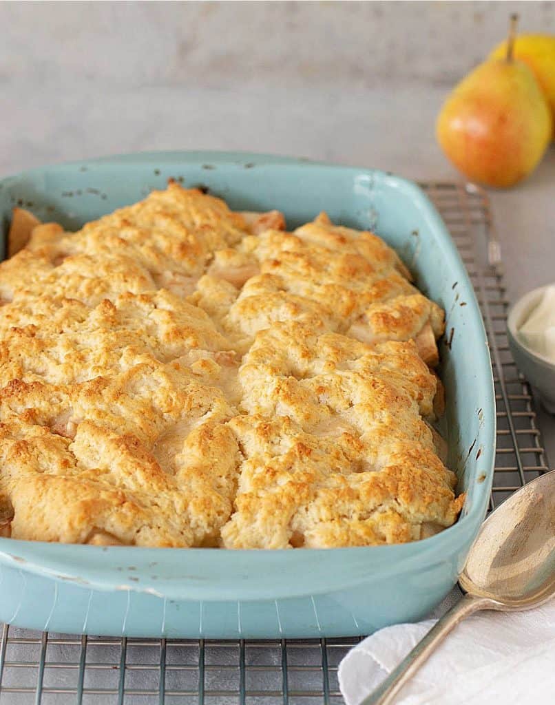 Fresh Pear Cobbler (spiced, easy recipe) Vintage Kitchen Notes