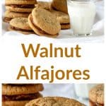Walnut Alfajores long pin with text