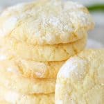 Lemon Crinkle Cookie stack, long pin with text