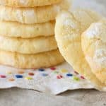Lemon Crinkle Cookie stack, long pin with text