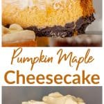 Slice of Pumpkin Cheesecake long pin with text