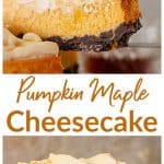 Slice of Pumpkin Cheesecake long pin with text