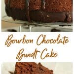 Glazed Bourbon Chocolate Cake long pin with text