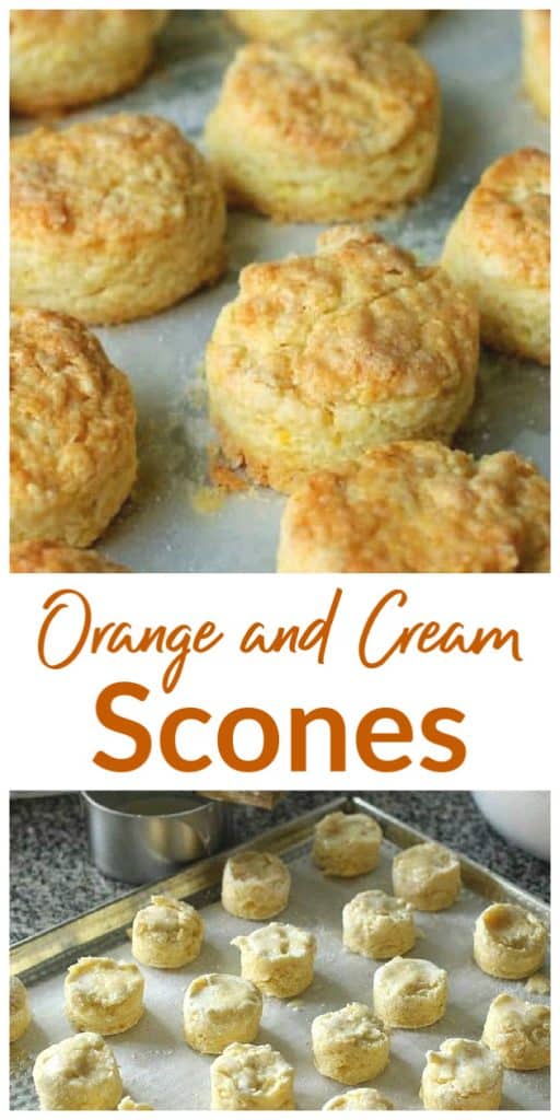 Image collage of baked and unbaked scones