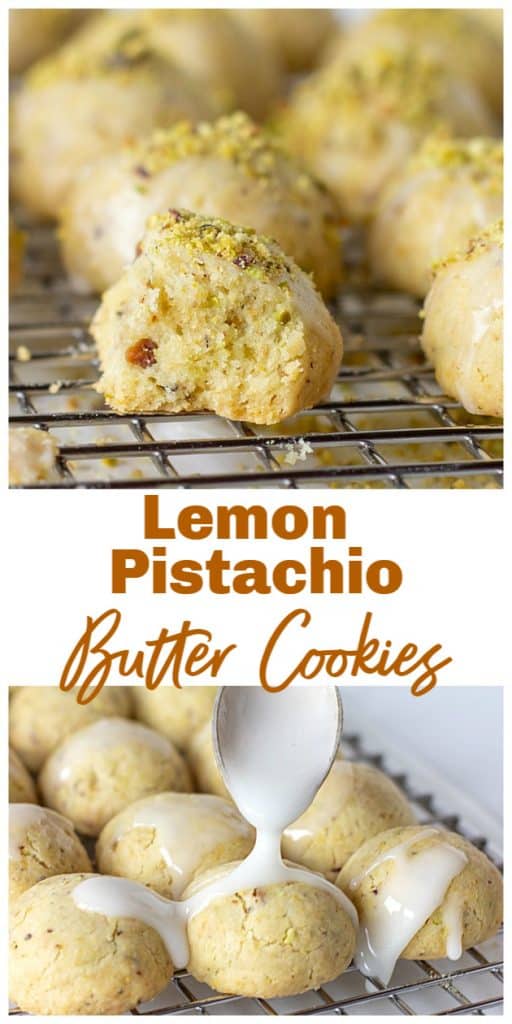 Pistachio Butter Cookies long pin with text