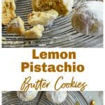 Pistachio Butter Cookies long pin with text