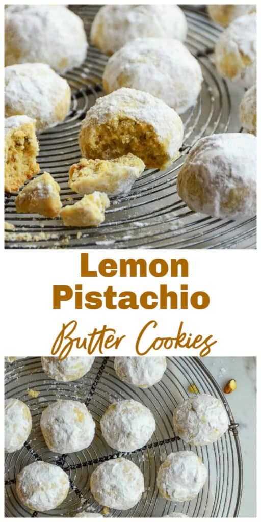 Pistachio Butter Cookies long pin with text
