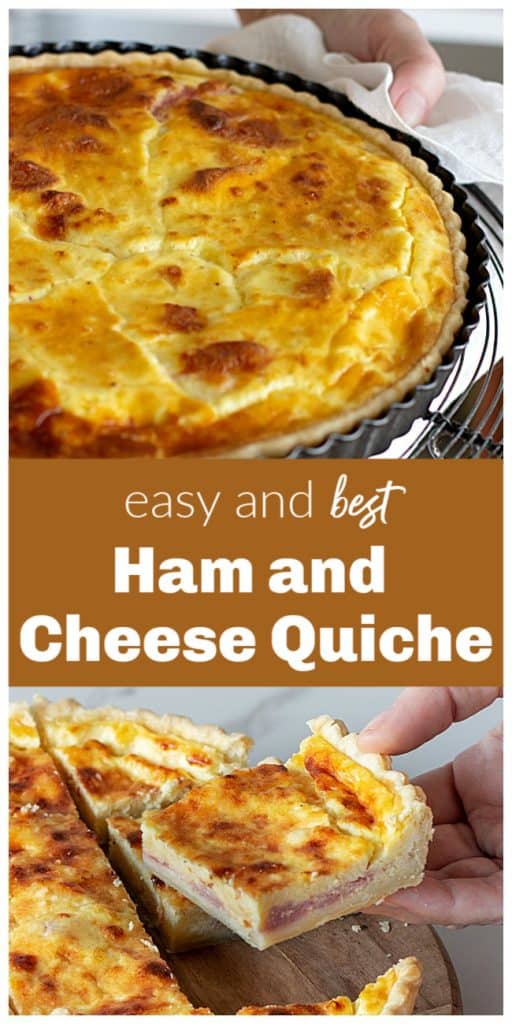 Ham Cheese Quiche long Pin with text
