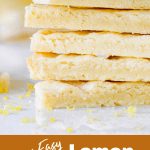 Lemon shortbread stack, image with text