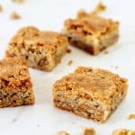 Several blondie squares on white surface