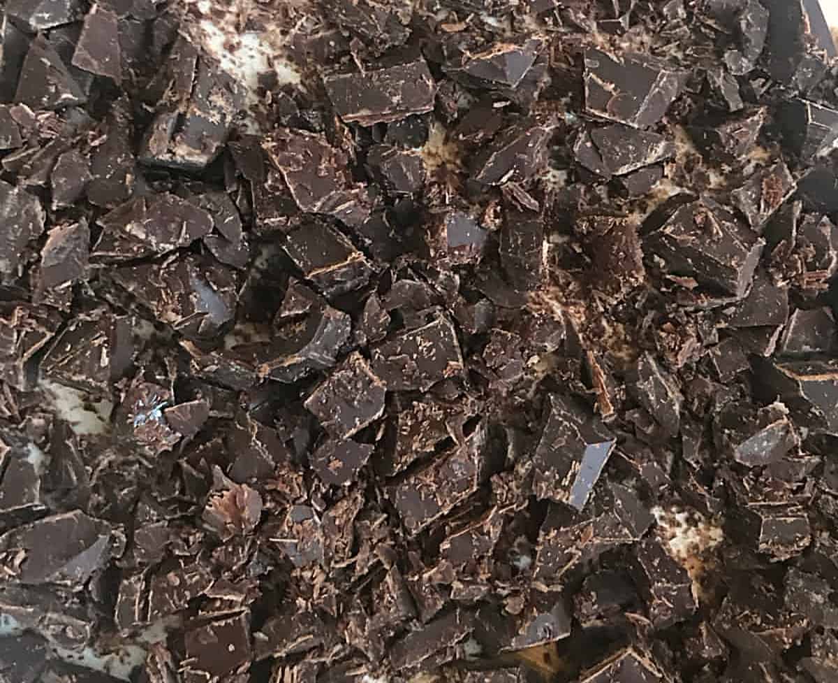 chopped dark chocolate
