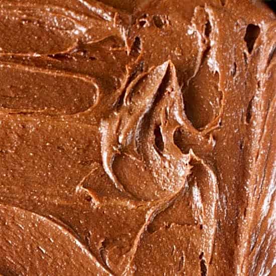 Very close up image of brownie batter