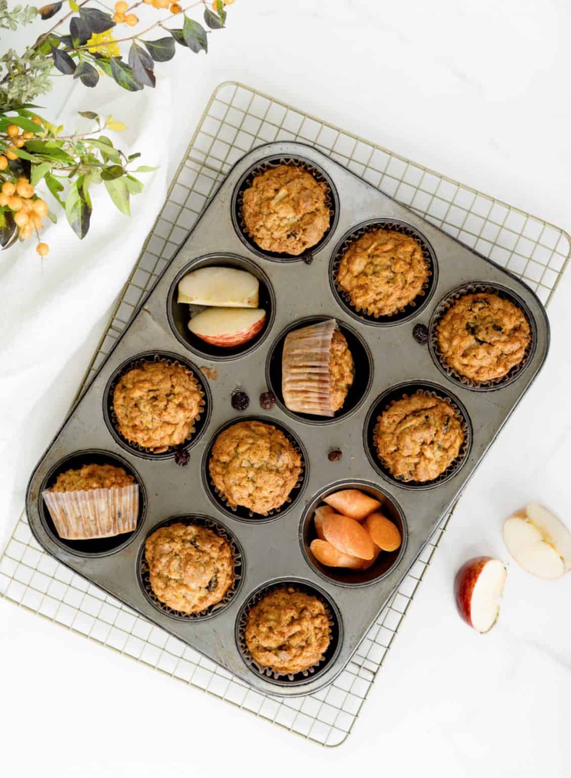 Best Morning Glory Muffins (with healthy option) - Vintage Kitchen Notes