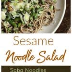 Sesame noodle salad, long pin with text