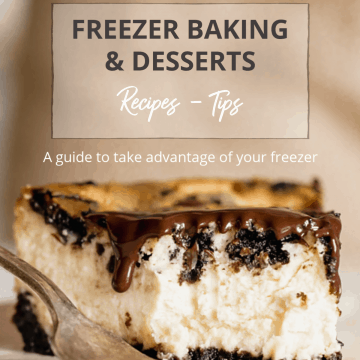 Slice of cheesecake on white plate with fork, beige background, image with text