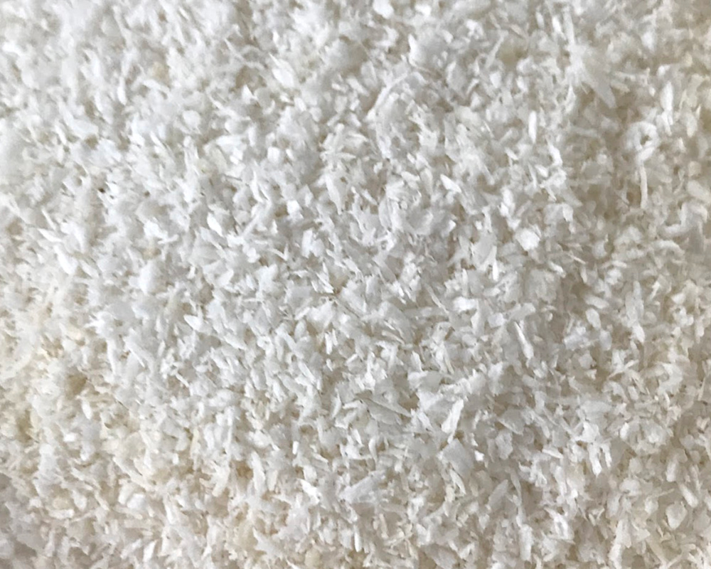 Close up image of shredded coconut