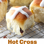 Glazed small buns, image with text