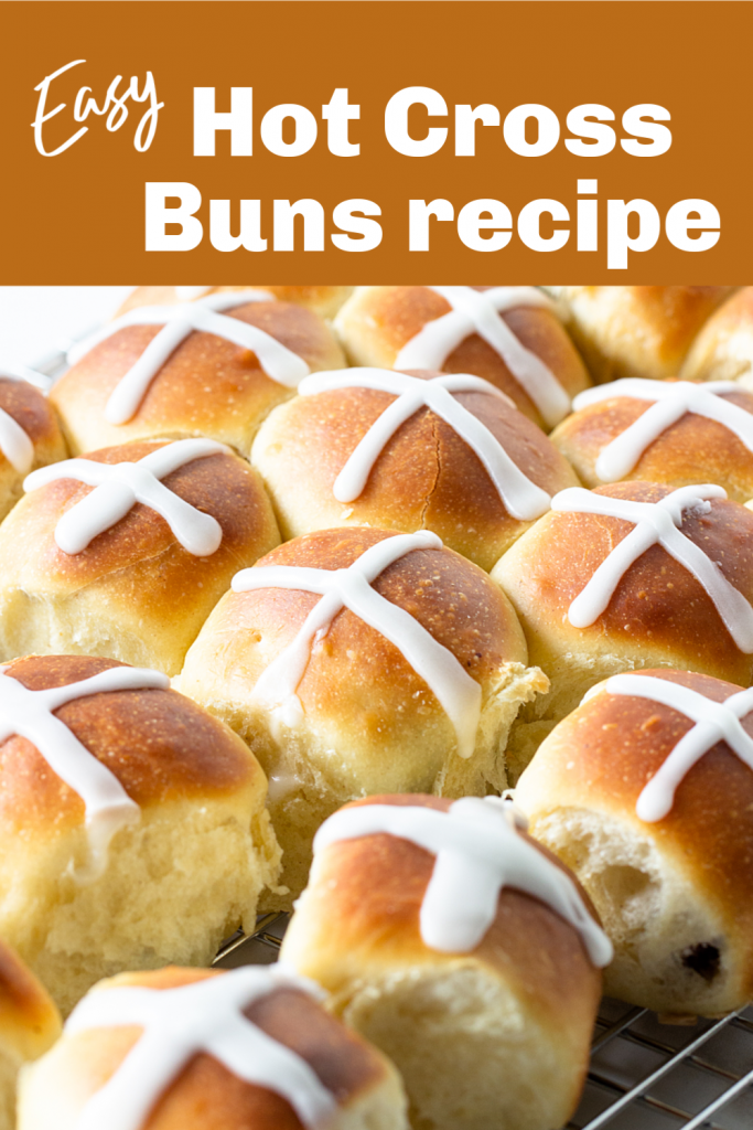 Glazed small buns, image with text