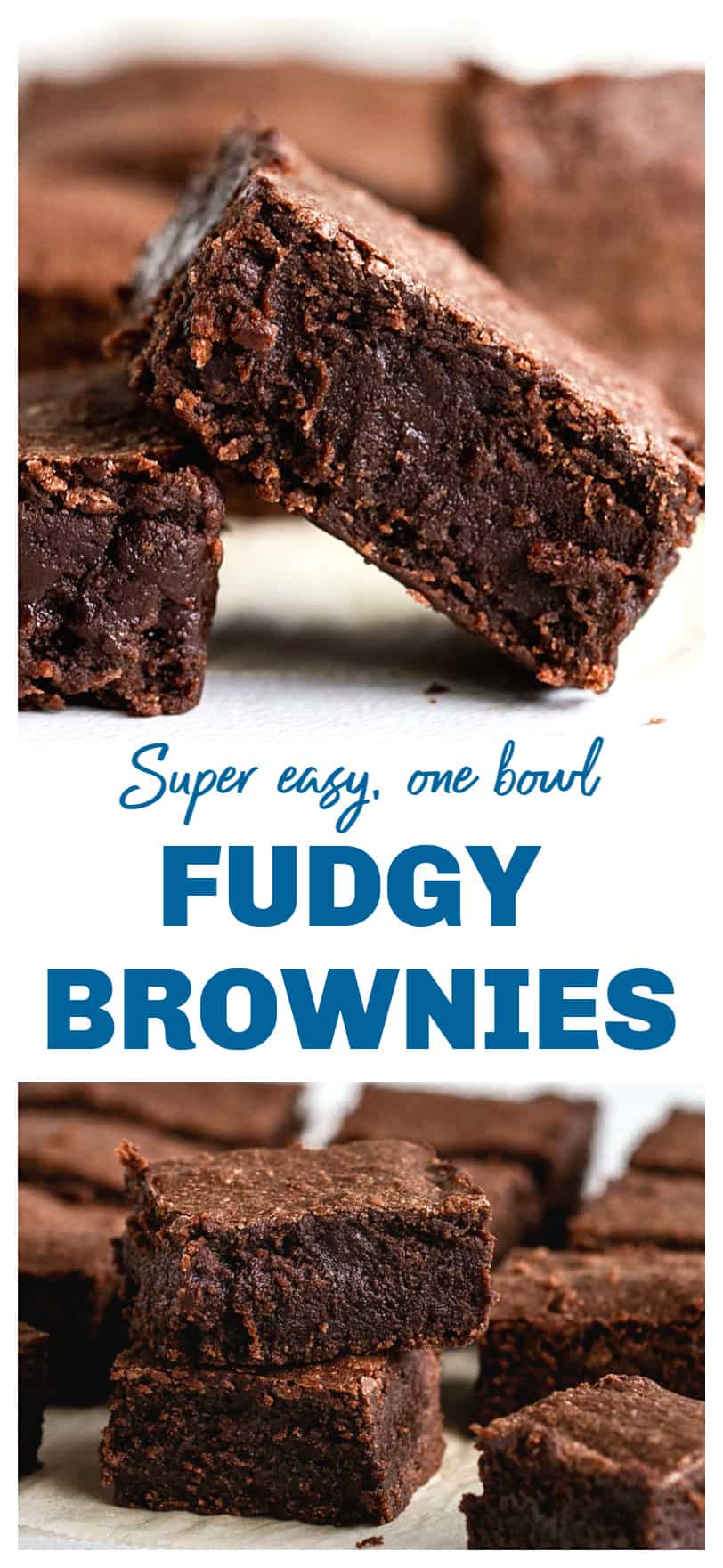 Fudgy Brownies (one bowl easy) - Vintage Kitchen Notes