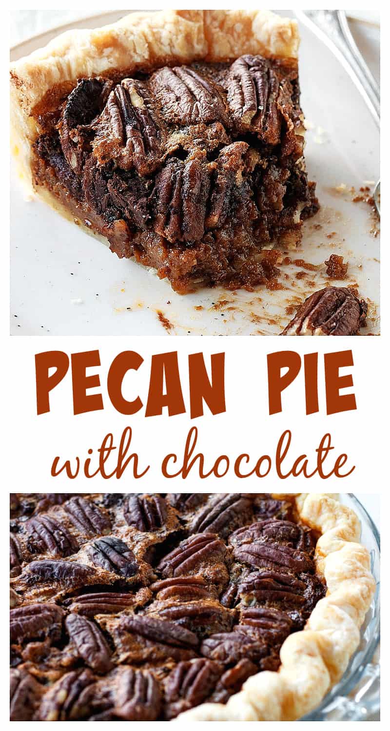 Chocolate Pecan Pie (with maple and bourbon) - Vintage Kitchen Notes