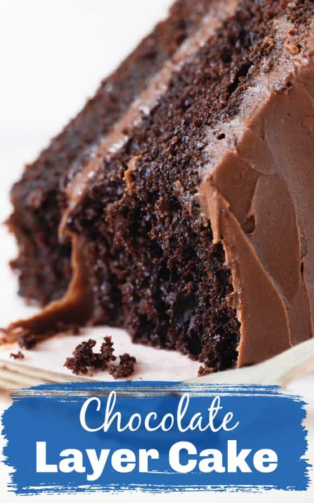 Image with text of eaten double chocolate cake piece
