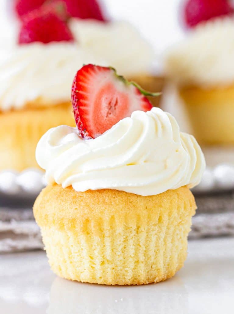 Strawberry Shortcake Cupcakes - Vintage Kitchen Notes