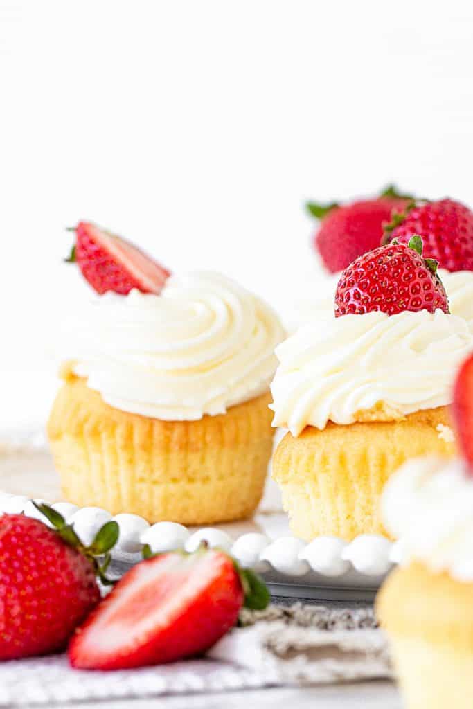 Strawberry Shortcake Cupcakes - Vintage Kitchen Notes